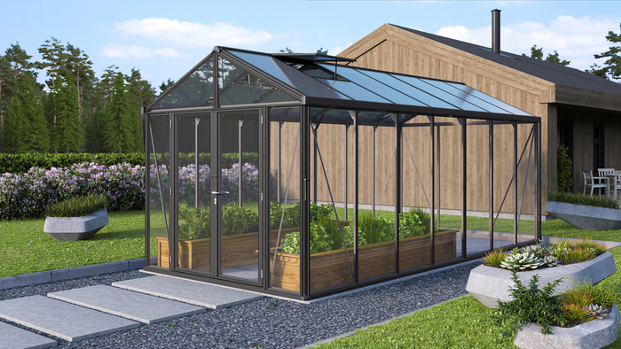 Växthus Poseidon 13800 Svart Glas/Poly 13,8 m² Vitavia